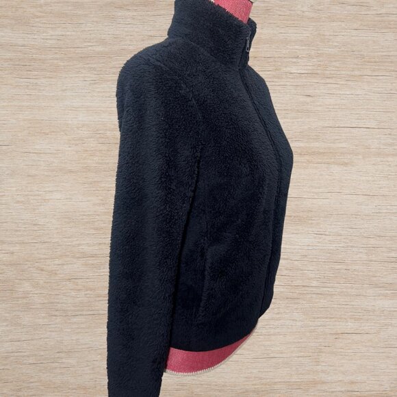 Uniqlo Sherpa Full Zip Comfy Jacket Navy Blue Mens XS Cabincore Cozy - Picture 2 of 4